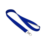 Lanyard de poliéster com mosquetão ou clipe personalização total cor azul elétrico