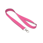 Lanyard de poliéster com mosquetão ou clipe personalização total cor fúcsia