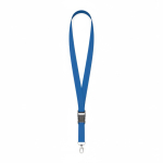 Lanyard de poliéster amovível mosquetão ou clipe personalização total cor azul sétima vista