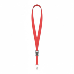 Lanyard de poliéster amovível mosquetão ou clipe personalização total cor vermelho sétima vista