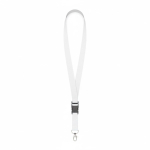 Lanyard de poliéster amovível mosquetão ou clipe personalização total cor branco sétima vista