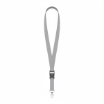 Lanyard de poliéster amovível mosquetão ou clipe personalização total cor cinzento sétima vista
