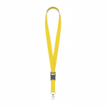 Lanyard de poliéster amovível mosquetão ou clipe personalização total cor amarelo sétima vista