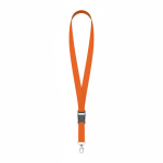 Lanyard de poliéster amovível mosquetão ou clipe personalização total cor cor-de-laranja sétima vista