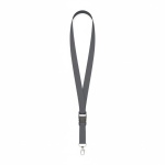 Lanyard de poliéster amovível mosquetão ou clipe personalização total cor cinzento-escuro sétima vista