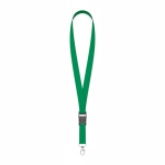 Lanyard de poliéster amovível mosquetão ou clipe personalização total cor verde garrafa sétima vista