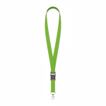 Lanyard de poliéster amovível mosquetão ou clipe personalização total cor verde maçã sétima vista