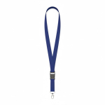 Lanyard de poliéster amovível mosquetão ou clipe personalização total cor azul elétrico sétima vista