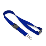 Lanyard de poliéster amovível mosquetão ou clipe personalização total cor azul elétrico