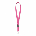 Lanyard de poliéster amovível mosquetão ou clipe personalização total cor fúcsia sétima vista