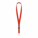 Lanyard de poliéster amovível mosquetão ou clipe personalização total cor vermelho-escuro sétima vista