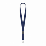Lanyard de poliéster amovível mosquetão ou clipe personalização total cor azul ultramarino sétima vista