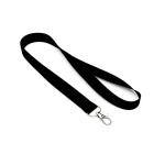 Lanyard de rPET com mosquetão ou clipe personalização total cor preto sétima vista