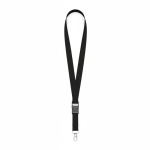 Lanyard de poliéster com fivela desmontável personalização total cor preto sétima vista