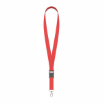 Lanyard de poliéster com fivela desmontável personalização total cor vermelho sétima vista