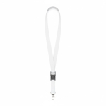 Lanyard de poliéster com fivela desmontável personalização total cor branco sétima vista