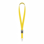 Lanyard de poliéster com fivela desmontável personalização total cor amarelo sétima vista