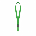 Lanyard de poliéster com fivela desmontável personalização total cor verde sétima vista