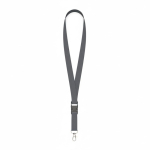 Lanyard de poliéster com fivela desmontável personalização total cor cinzento-escuro sétima vista