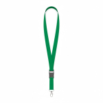 Lanyard de poliéster com fivela desmontável personalização total cor verde garrafa sétima vista