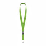 Lanyard de poliéster com fivela desmontável personalização total cor verde maçã sétima vista