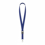 Lanyard de poliéster com fivela desmontável personalização total cor azul elétrico sétima vista