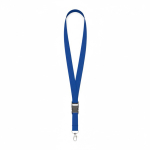 Lanyard de poliéster com fivela desmontável personalização total cor azul real sétima vista