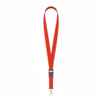 Lanyard de poliéster com fivela desmontável personalização total cor vermelho-escuro sétima vista