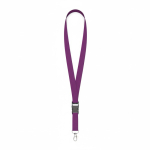 Lanyard de poliéster com fivela desmontável personalização total cor roxo sétima vista
