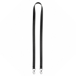 Lanyard de poliéster com 2 mosquetões à escolha personalização total cor preto sétima vista