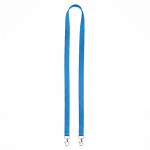 Lanyard de poliéster com 2 mosquetões à escolha personalização total cor azul sétima vista