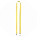 Lanyard de poliéster com 2 mosquetões à escolha personalização total cor amarelo sétima vista