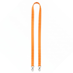 Lanyard de poliéster com 2 mosquetões à escolha personalização total cor cor-de-laranja sétima vista