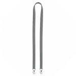Lanyard de poliéster com 2 mosquetões à escolha personalização total cor cinzento-escuro sétima vista