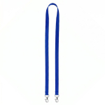 Lanyard de poliéster com 2 mosquetões à escolha personalização total cor azul elétrico sétima vista