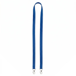 Lanyard de poliéster com 2 mosquetões à escolha personalização total cor azul ultramarino sétima vista