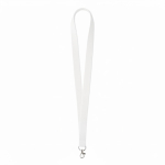 Lanyard de algodão orgânico com mosquetão personalização total cor branco sétima vista