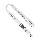 Lanyard desmontável de algodão orgânico mosquetão personalização total cor branco