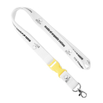 Lanyard desmontável de algodão orgânico mosquetão personalização total cor branco