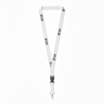 Lanyard desmontável de algodão orgânico mosquetão personalização total cor branco vista principal