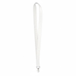 Lanyard de bambu para sublimação personalização total com mosquetão cor branco sétima vista