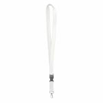 Lanyard de bambu amovível com mosquetão personalização total cor branco sétima vista