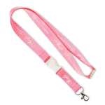 Lanyard de bambu amovível com mosquetão personalização total cor branco