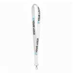 Lanyard de amido de milho com mosquetão personalização total cor branco vista principal