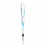 Lanyard de amido de milho desmontável personalização total cor branco vista principal