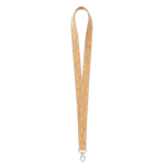 Lanyard de cortiça com mosquetão à escolha personalização total cor castanho sétima vista