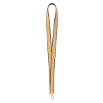 Lanyard de poliéster e cortiça com mosquetão personalização total cor preto sétima vista
