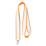 Lanyard poliéster e camada de cetim, sublimação, personalização total cor cor-de-laranja sétima vista