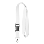 Lanyard de poliéster acetinado desmontável personalização total cor branco sétima vista