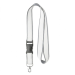 Lanyard de poliéster acetinado desmontável personalização total cor cinzento sétima vista